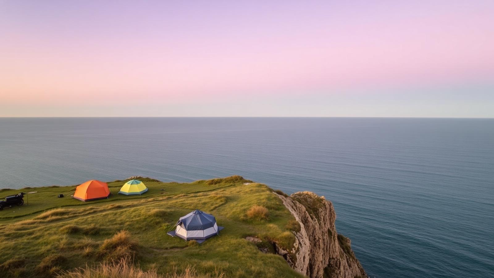 Coast & Beach campsite scene in France