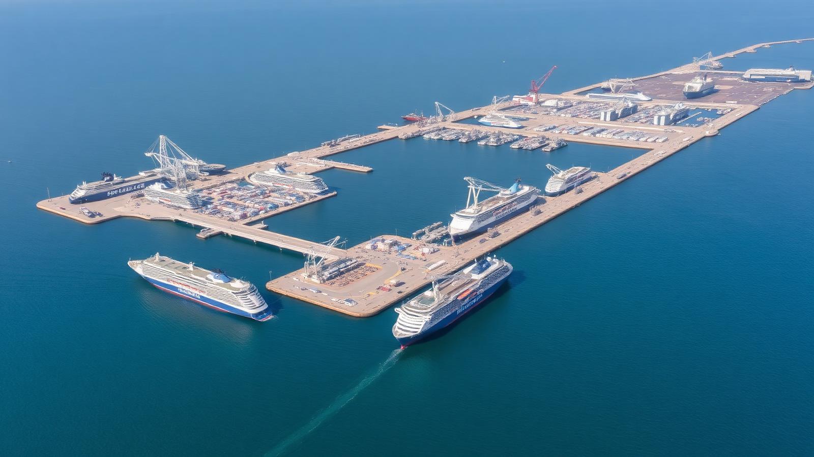 Map-style view of French ferry ports on the coast
