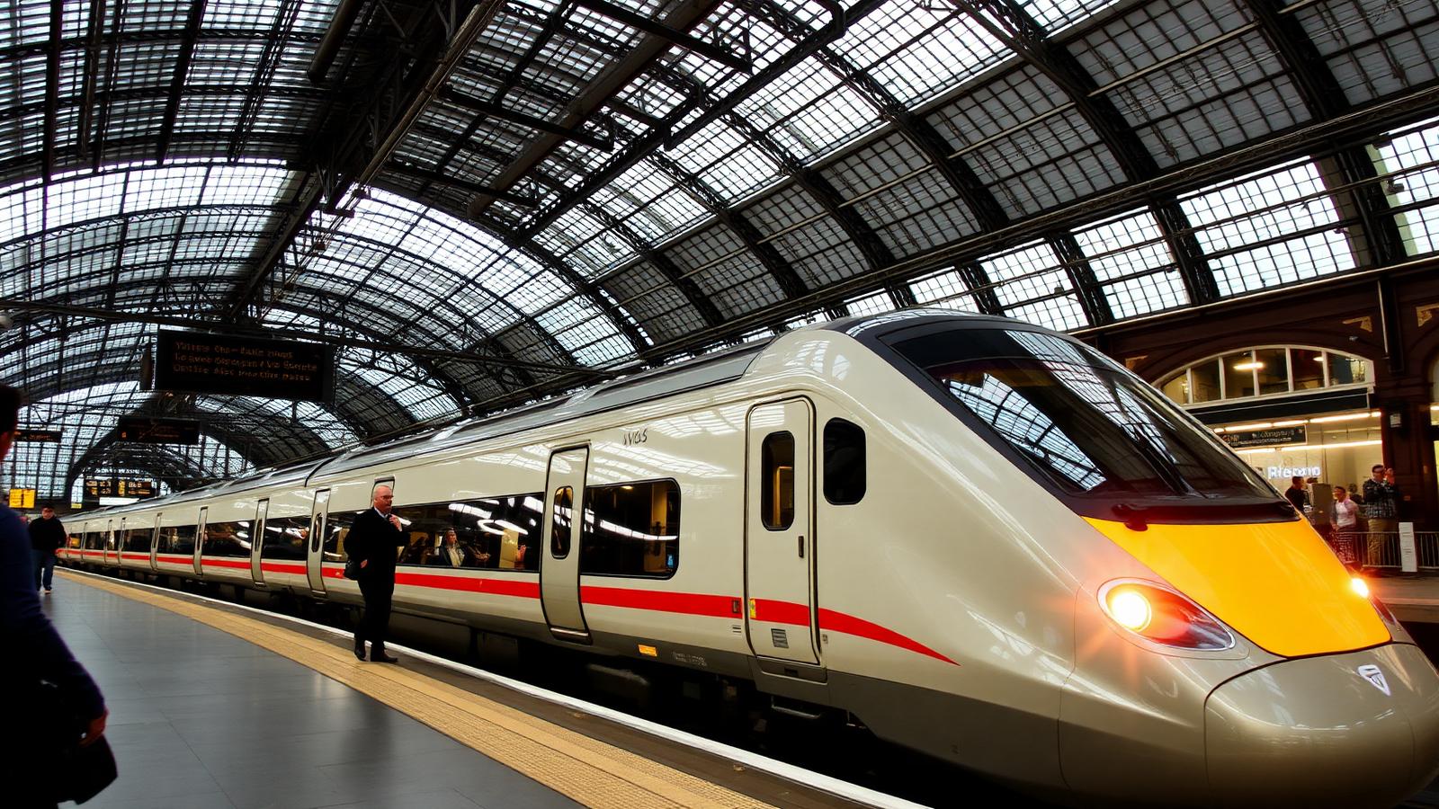 High-speed train arriving at a French station